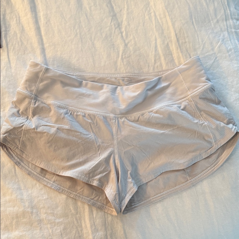 White Speed Up Lululemon shorts